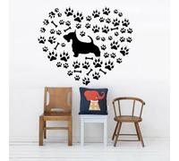 YAODANGM Stickers muraux pattes de chien à motifs de cœurs, décorations murales créatives pour la maison, animalerie, studio, salon de beauté, stickers muraux artistiques pour animaux