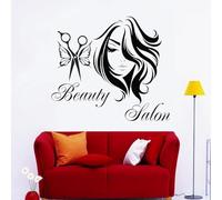 YAODANGM Stickers muraux pour de magnifiques coiffures, décorations pour salon de beauté, stickers muraux en vinyle pour vitrine de salon de coiffure avec de jolis papillons.