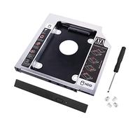 YAODHAOD Boitier Disque Dur 2.5'' 3,5" HDD SSD,Deuxième SSD pour Ordinateur Portable Caddie kit de Montage 12.7mm 9.5mm,Adaptateur SATA 3.0 pour Disque Dur CD/DVD-ROM(12.7mm Aluminium)