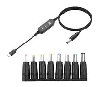 YAODHAOD Câble de charge rapide PD de 1,2 m, type C vers DC, 5 V vers 20 V 3 A, tension réglable, universel, avec affichage numérique, pour bande LED, appareil photo, routeur, ordinateur portable