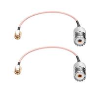 YAODHAOD Câble d'extension UHF femelle SO-239 vers SMA mâle RG316 à faible perte pour applications RF, radio CB, talkie-walkie (2 pièces)