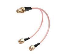 YAODHAOD Câble répartiteur SMA femelle vers SMA double mâle, câble coaxial RG316 LTE compatible avec GSM/GPRS/IoT industriel (15 cm) (SMA femelle vers double SMA mâle)