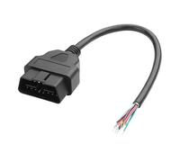 YAODHAOD Connecteur mâle OBDII J1962 à 16 broches pour ouvrir le fil de prise, câble d'extension de diagnostic OBD pour véhicule DIY-30 cm (OBD2 mâle)