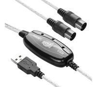 YAODHAOD Convertisseur de câble USB vers MIDI 2 en 1 PC vers synthétiseur Music Studio Keyboard Interface de câble 5 broches MIDI vers USB pour musique, clavier, piano, P