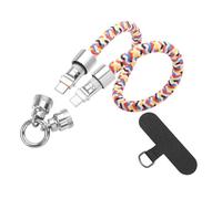 YAODHAOD Dragonne de poignet avec câble de charge rapide USB-C intégré, PD65W USB-C en nylon tressé pour téléphone portable, Sangle de poignet, Phone Lanyards