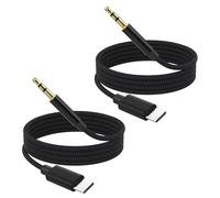 YAODHAOD Lot de 2 câbles audio USB C vers Aux, 1 m, jack 3,5 mm, compatible avec iPhone 17/16/15 Pro Max, Galaxy S25/S24/S23/S22, Huawei P50/P40/P30/P20, pixels, chaîne stéréo de voiture (noir)