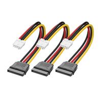 YAODHAOD Lot de 3 adaptateurs d'alimentation 4 broches vers SATA 15 broches, 18 cm, compatible avec Fujitsu D3003 et Gigabyte GA-H110TN, pour systèmes rétro