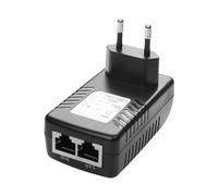 YAODHAOD POE Adaptateur Injecteur 48V / 0.5A 100/1000Mbps Prise Européenne Distance jusqu'à 100m Plug and Play pour adaptateur Ethernet, téléphone et caméra IP (100m)