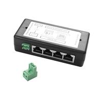 YAODHAOD POE Injector 100 mégaoctets, alimentation par Ethernet via alimentation 12 V, 24 V, 48 V, distance jusqu'à 100 m, prise murale via Ethernet pour appareil POE (4 ports 100 Mbps, 9