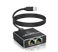 YAODHAOD - Répartiteur Ethernet 1 à 2 1000 Mbps LAN répartiteur réseau répartiteur Internet RJ45 connecteur d'extension pour câble Cat5/5e/6/7/8, prend en charge deux appareils fonctionnant