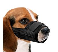 YAODHAOD Respirant Muselière en Nylon Réglable pour Chiens, Réglage Rapide de la Muselière, Museliere Anti-Aboiements et Anti-Morsures(L, Noir)