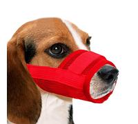 YAODHAOD Respirant Muselière en Nylon Réglable pour Chiens, Réglage Rapide de la Muselière, Museliere Anti-Aboiements et Anti-Morsures(XL, Rouge)