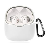YAODLE Coque de protection compatible avec JBL Tune Flex - Résistante aux chocs - Avec mousqueton - Anti-traces de doigts - Anti-abrasion - Blanc