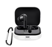 YAODLE Coque de protection compatible avec Xiaomi Redmi Buds 5, anti-chocs, souple, avec mousqueton, anti-traces de doigts, anti-abrasion (blanc)