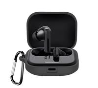 YAODLE Coque de protection compatible avec Xiaomi Redmi Buds 5, anti-chocs, souple, avec mousqueton, anti-traces de doigts, anti-abrasion (noir)