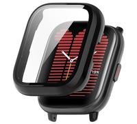 YAODLE Coque pour Amazfit Active 42mm Coque de Protection, PC Ultra Mince HD Verre Trempé Résistant aux Rayures 360° Protecteur d'écran Complet (Noir)