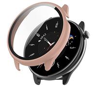 YAODLE pour Amazfit GTR Mini 43 mm Case de Protection, PC Ultra Thin HD Temperred Glass Scratch-résistant à 360 ° Protecteur d'écran Polyvalent (Rose)
