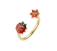 YAOGUI Bague réglable inspirée des coccinelles 6 étoiles, détails émaillés, accessoire tendance fait à la main pour elle artistique, taille unique, Comme décrit, Comme décrit.