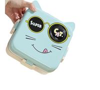 YAOGUI Boîte à bento sur le thème de dessin animé pour adultes et enfants en acier inoxydable 304 3 compartiments anti-fuite avec couvercle multi-compartiments