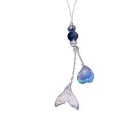 YAOGUI Bracelet de téléphone élégant en acrylique avec perles - Décoration de téléphone portable - Couleurs vives - Pendentif en forme de queue de poisson