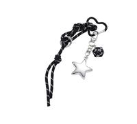 YAOGUI Chaîne de voiture en forme d'étoile - Joli porte-clés en forme de cœur - Breloque pour sac à main - Corde tressée - Porte-clés - Ornements en corde tressée, Noir