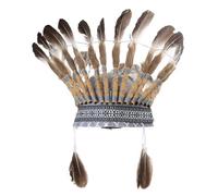 YAOGUI Coiffe amérindienne à plumes - Accessoires de costume d'Halloween - Convient à la plupart des enfants et des adultes - Coiffe amérindienne - Coiffe pour homme