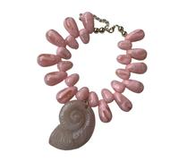 YAOGUI Collier avec pendentif conque, chaîne de cou légère, bijou élégant pour une tenue décontractée et pour les amateurs de côtes, cadeau convivial, taille unique, Comme décrit, Comme décrit.