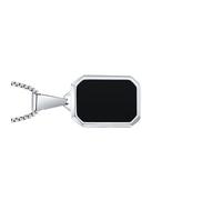 YAOGUI Collier avec pendentif géométrique moderne en acier inoxydable pour homme avec pierres naturelles rectangulaires, accessoire pour tous les jours en acier inoxydable unisexe, taille unique