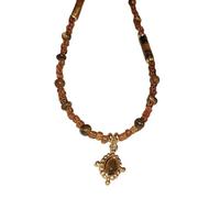 YAOGUI Collier avec pendentif soleil avec pierre naturelle et chaîne en acier inoxydable, bijoux tendance pour un usage quotidien, bijoux en pierre naturelle pour femme, taille unique, Comme décrit