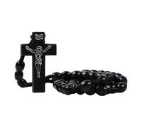 YAOGUI Collier De Chapelet En Bois Naturel Avec Perles Lisses Et Croix Détail Pour Adultes Et Adolescents Pour Les Occasions Religieuses Perles Prière L'église