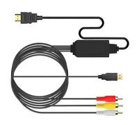 YAOGUI Convertisseur analogique vers numérique HdTV avec synchronisation musicale et vidéo, prend en charge la sortie 720p 1080p pour moniteur PC RCA vers câble convertisseur HDMI