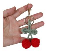 YAOGUI Crochet Cerises Clé Accessoire Confortable Pendentif Fruit Porte-clés Unique Polyvalent Décoration pour Sacs et Clés