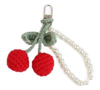 YAOGUI Crochet Cerises Clé Accessoire Confortable Pendentif Fruit Porte-clés Unique Polyvalent Décoration pour Sacs et Clés