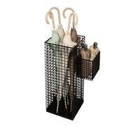 YAOGUI Élégant support de parapluies en fer pour l'organisation de l'entrée, protections de sol, plusieurs compartiments de rangement avec base stable en métal, support de parapluies avec design en