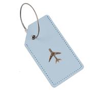 YAOGUI Étiquettes à bagages avec étiquettes en acier pour valises en cuir PU pour voyage, sac d'école, sac à main de voyage pour femme et homme, bleu, Beauté de masse