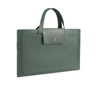 YAOGUI Étui avec support pour ordinateur portable avec porte-documents incliné réglable en cuir PU pour bureau, voyage, accessoires pour ordinateur portable, 33 à 35,6 cm, Green
