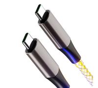 YAOGUI Gradients RGBS Illuminés USB C À C Câble De Rapide 60W TPES ZINCS Cordon D'alliage Universaux Type Interfaces Chargement Et De Données Câble USB Et Données