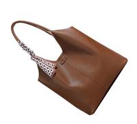 YAOGUI Grand sac à bandoulière élégant pour femme en cuir synthétique souple pour le travail et les sorties quotidiennes, accessoire de mode pour femme, Couleur café., One Size