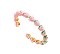 YAOGUI Joli bijou de poignet en cuivre léger inspiré de la fraise pour adolescentes, femmes, tenue décontractée ou formelle, fraise tendance, taille unique, Comme décrit