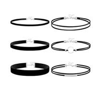 YAOGUI Lot de 2 colliers légers et réglables en tissu noir pour les occasions décontractées ou formelles, collier en tissu résistant aux allergies, taille unique, Comme décrit, Comme décrit.