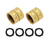 YAOGUI Lot de 2 connecteurs de réparation en laiton femelle vers femelle 1,9 cm bidirectionnels pour tuyau d'arrosage