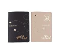 YAOGUI Lot de 2 étuis de passeports pour couples en cuir synthétique - Pour mariage et voyage - Compact - Organisé pour couple - Pour lune de miel, Cfand Kh, Pointer, Beauté de masse