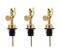YAOGUI Lot de 3 becs verseurs à vin à fermeture automatique en acier inoxydable pour cuisines, pubs, couvercle anti-goutte, bec verseur d'huile de qualité restaurant en acier inoxydable