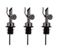 YAOGUI Lot de 3 becs verseurs à vin à fermeture automatique en acier inoxydable pour cuisines, pubs, couvercle anti-goutte, bec verseur d'huile de qualité restaurant en acier inoxydable