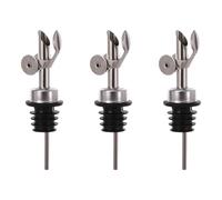 YAOGUI Lot de 3 becs verseurs à vin à fermeture automatique en acier inoxydable pour cuisines, pubs, couvercle anti-goutte, bec verseur d'huile de qualité restaurant en acier inoxydable