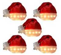 YAOGUI Lot de 5 chapeaux de Père Noël LED unisexes doux et confortables pour fêtes de Noël et accessoires photo LED