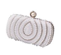 YAOGUI Luxueux sac à bandoulière en perles tendance pour cocktail et rassemblements, blanc, One Size