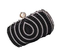YAOGUI Luxueux sac à bandoulière en perles tendance pour cocktail et rassemblements, Noir , One Size
