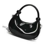 YAOGUI Luxueux sac à bandoulière en polyuréthane brillant multifonction pour l'extérieur, sac à main pour les soirées, le shopping, le travail, sac à bandoulière élégant pour les fêtes, Noir , One