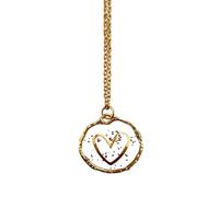 YAOGUI Pendentif tendance en verre transparent imprimé soleil lune étoile amour longueur réglable chaîne de cou pour usage quotidien et fête inspiré des célestes chaîne de perles pour offrir en cadeau